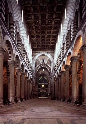 View of the nave, 12th century (photo) from 