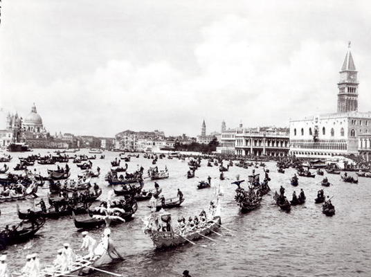 View of the Regatta passing through the Bacino of S. Marco (b/w photo) 1880-1920 from 