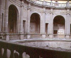 View of the upper portico, designed by Jacopo Vignola (1507-73) and his successors for Cardinal Ales