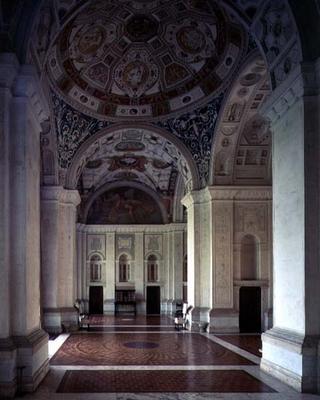 View of the vaulted loggia and entrance hall, designed for Cardinal Giuliano de'Medici (1478-1534) b from 