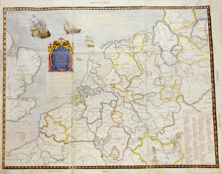 Watercolour Map On Vellum Of Northern Europe By Salomon De Caus, 1624 from 