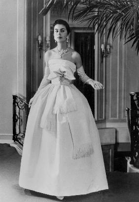 White evening dress by Dior