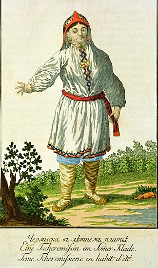 Woman peasant''s summer costume, Cheremes Tribe, Russian, 18th century from 