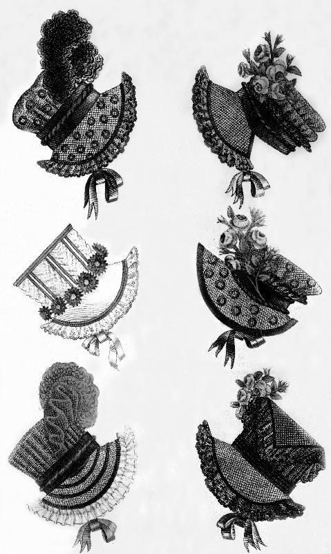Woman's fashion, France : different sorts of hats, engraving from 