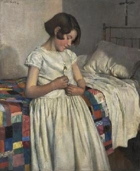 The Patchwork Quilt, 1919 (oil on card)