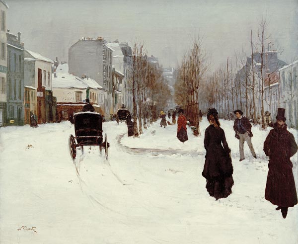 The Boulevard de Clichy under Snow  from Norbert Goeneutte