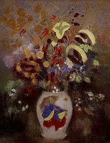 Decorated jug with Blumenstrauss. from Odilon Redon