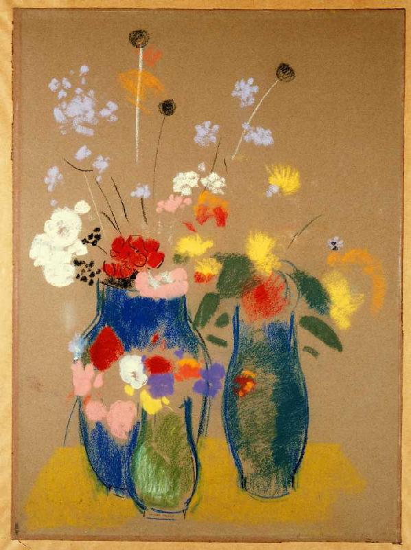 Drei Vasen mit Blumen from Odilon Redon