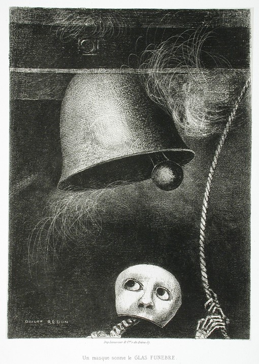 A Mask Sounds the Death Knell. Series: For Edgar Poe from Odilon Redon