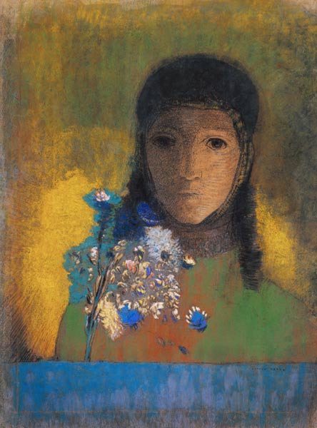 Woman with Feldblumenstrauss. from Odilon Redon