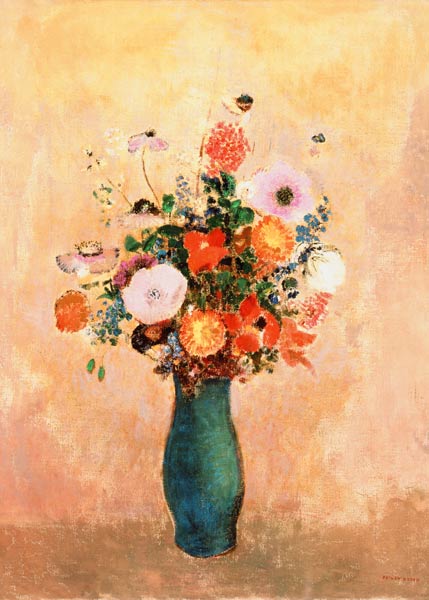Game flowers in green vase from Odilon Redon