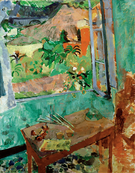 Studio with window view on house and bridge, Levanto from Oskar Moll