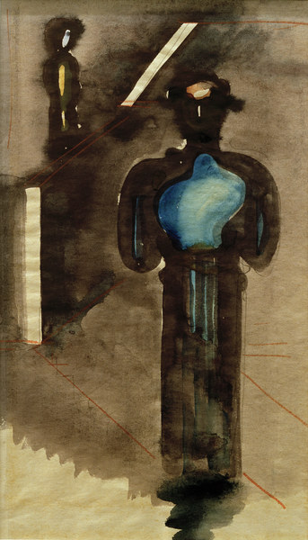 Zwei blauschwarze Figur from Oskar Schlemmer