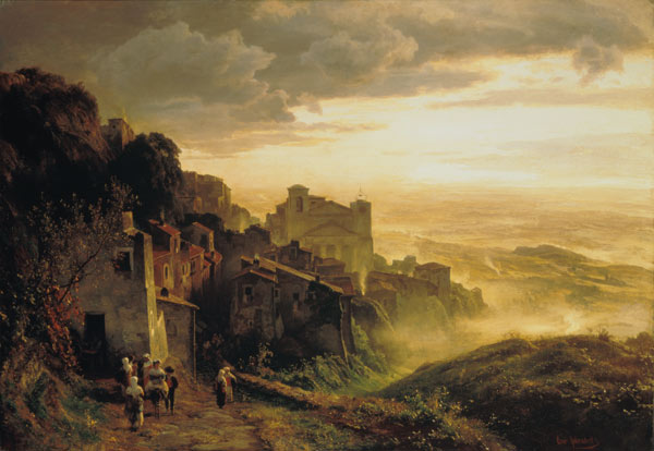 Rocca di daddy into the Albanian mountains from Oswald Achenbach