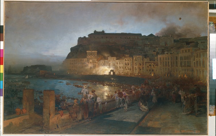Fireworks in Naples from Oswald Achenbach