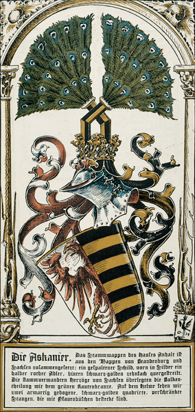 The family coat of arms of the German royal houses: the Ascanians from Otto Hupp
