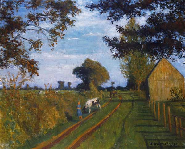 Way (Timpen) in the setting sun from Otto Modersohn