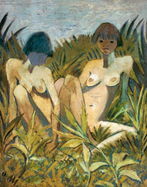 Two girls in the reed from Otto Mueller