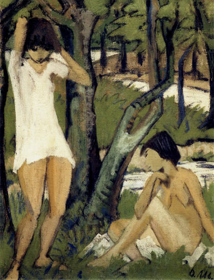 Two bathing girls from Otto Mueller