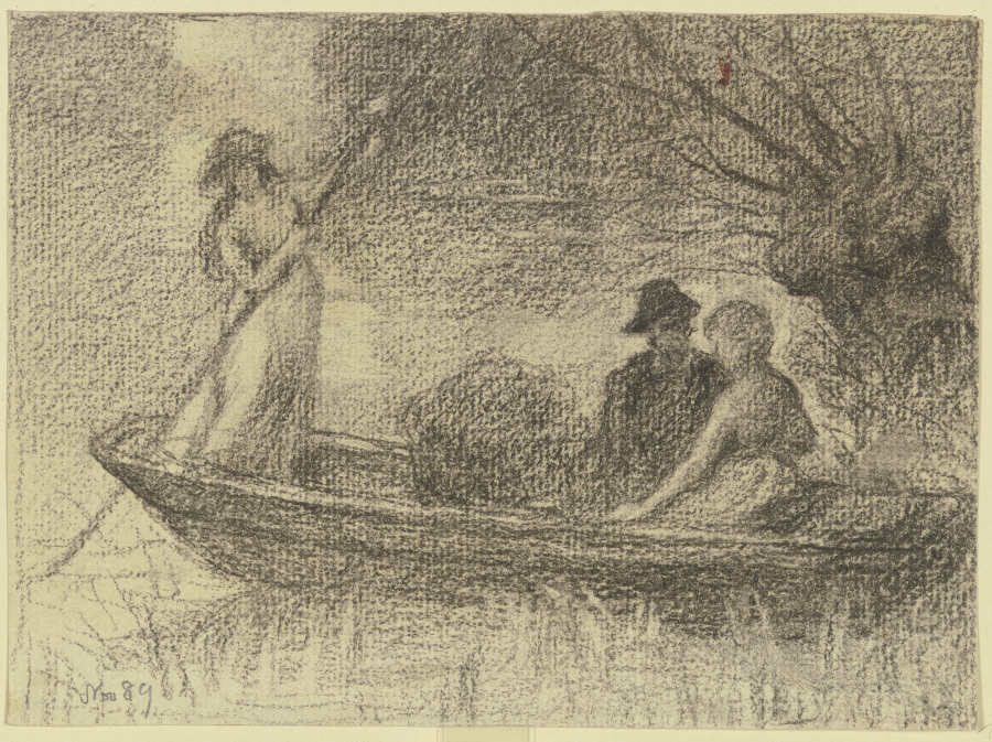 Couple in a barge from Otto Scholderer