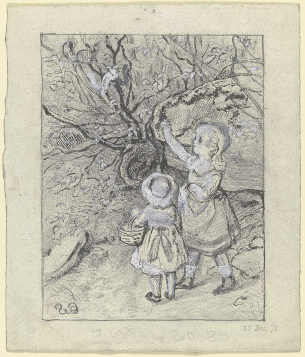 Zwei Kinder an einem Busch from Otto Scholderer