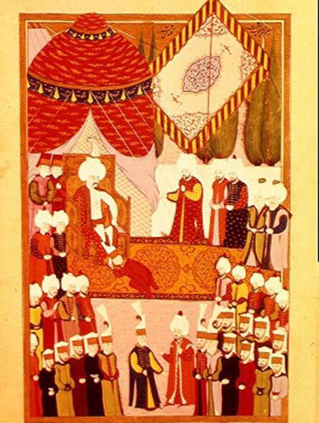 The Coronation of Sultan Selim I (1466-1520) from the 'Hunername' by Lokman from Ottoman School