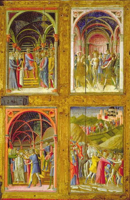 The Birth of the Virgin and Four Saints (tempera & gold leaf on panel) from Paolo  di Giovanni Fei