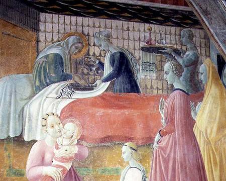 The Birth of the Virgin, detail from the cycle The Lives of The Virgin and St. Stephen from the Capp from Paolo Uccello