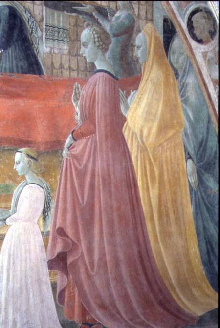 The Nativity of the Virgin, detail depicting the Women of the Donor family, from The Chapel of the A from Paolo Uccello