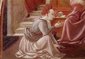 The Birth of the Virgin, detail of a seated maid servant from the fresco cycle of the Lives of the V
