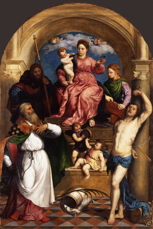 Enthroned Madonna with Child and Saints from Paris Bordone