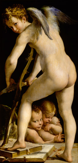 The bend carving Amor from Parmigianino
