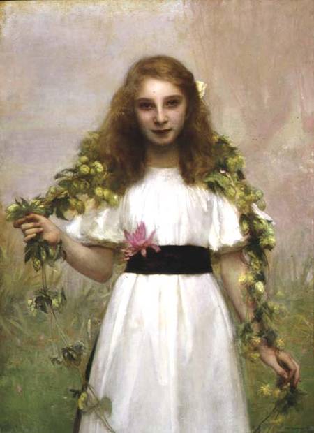 Portrait of a Young Girl with Flowers from Pascal A.J. Dagnan-Bouveret