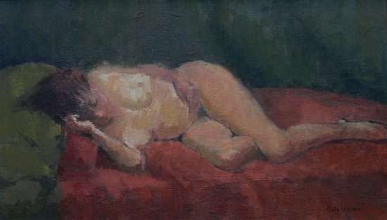 Nude on red and green from  Pat  Maclaurin