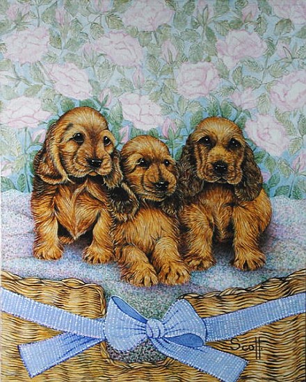 Brother Puppies (oil on canvas)  from Pat  Scott