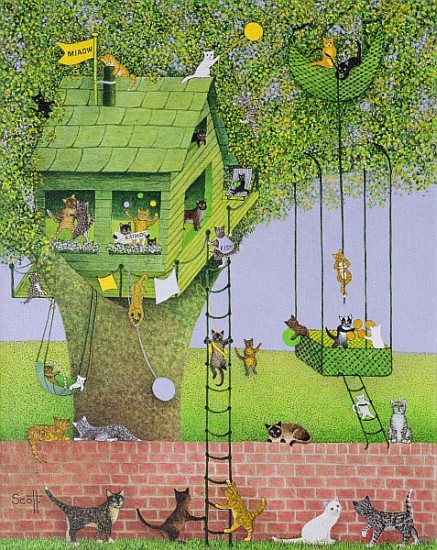 Cat Tree House, (acrylic on canvas)  from Pat  Scott
