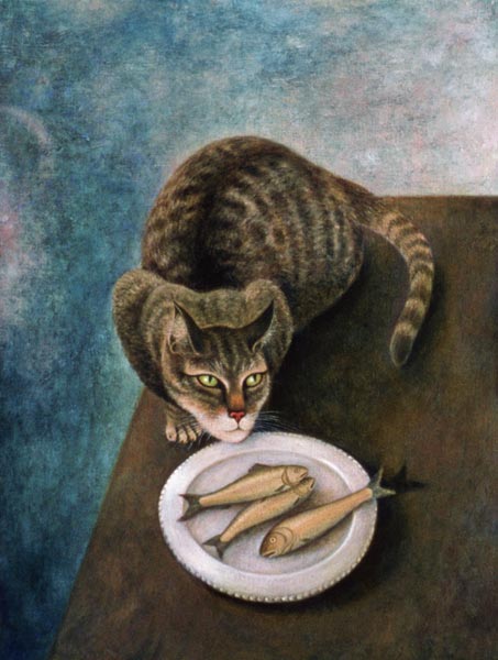 Emily with Three Trout (oil on canvas)  from Patricia  O'Brien
