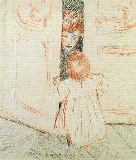 Hide and Seek (coloured pencil on paper) from Paul Cesar Helleu