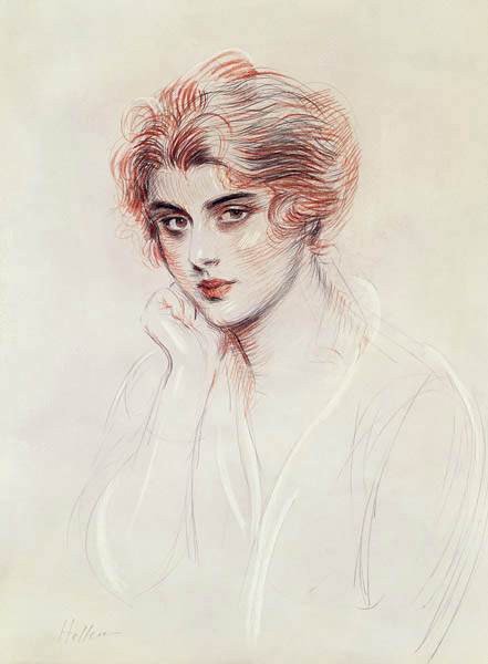 The Artist''s Daughter (coloured pencil on paper) from Paul Cesar Helleu