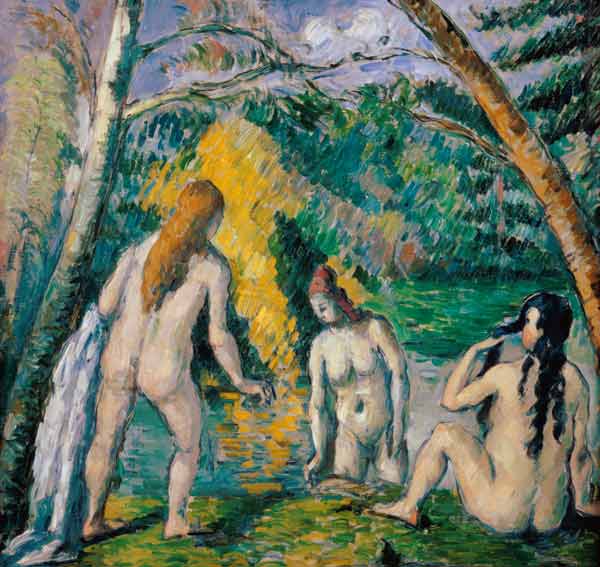 Three women taking a bath from Paul Cézanne