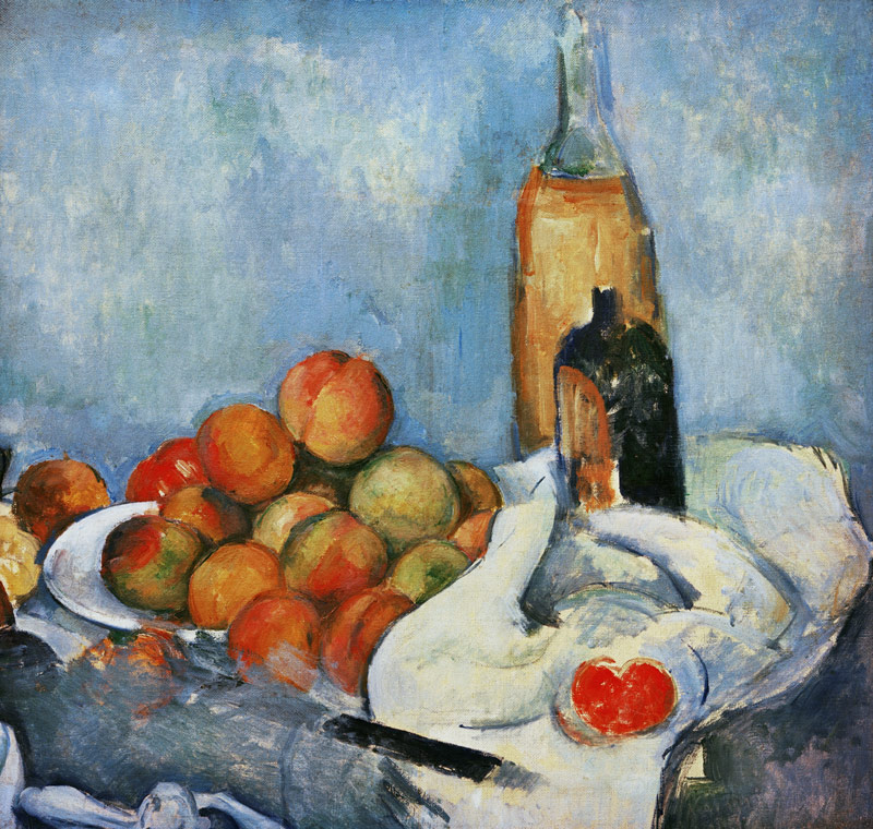 Bottles and peaches from Paul Cézanne