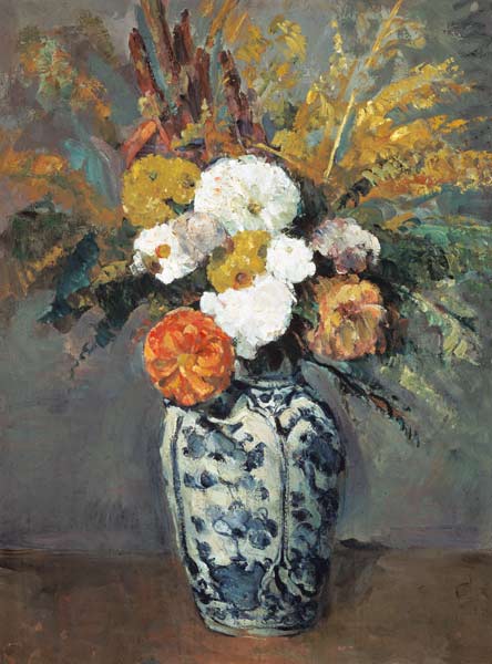 Dahlienstrauss into porcelain vase from Paul Cézanne