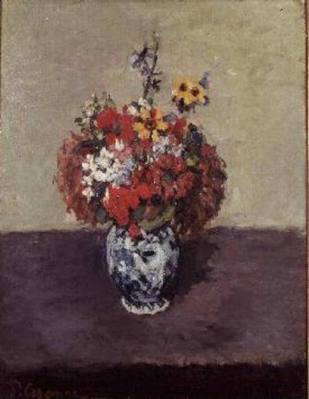 Flowers in a Delft vase from Paul Cézanne