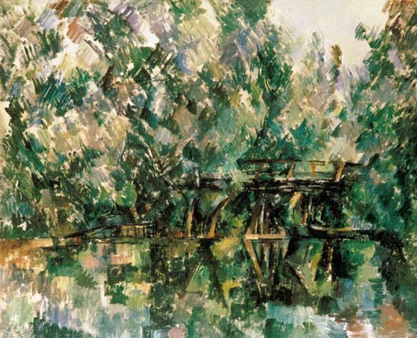 Holzsteg über einem Back from Paul Cézanne