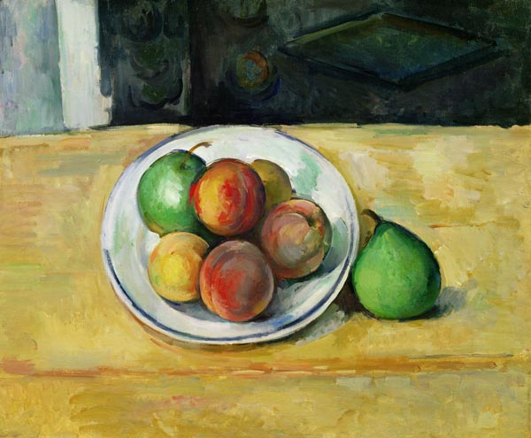 Still Life with a Peach and Two Green Pears from Paul Cézanne