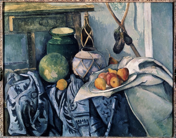 Still Life with a flagon and aubergines from Paul Cézanne