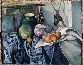 Still Life with a flagon and aubergines