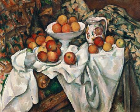 Still life with apples and oranges