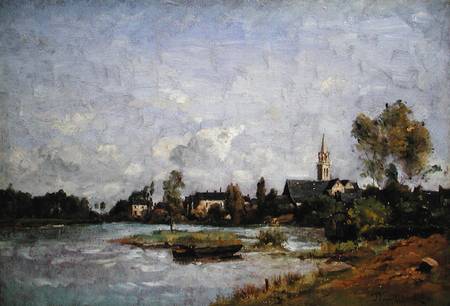 Un village au bord de la riviere from Paul Desire Trouillebert