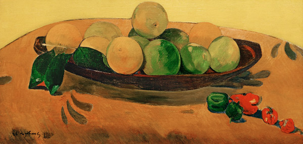 Exotic Fruits and Peppers on a Plate from Paul Gauguin